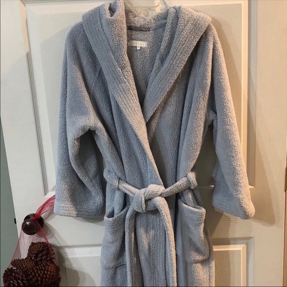 IRelax Unisex Light Blue Hooded Robe Sz Lg - Picture 4 of 11